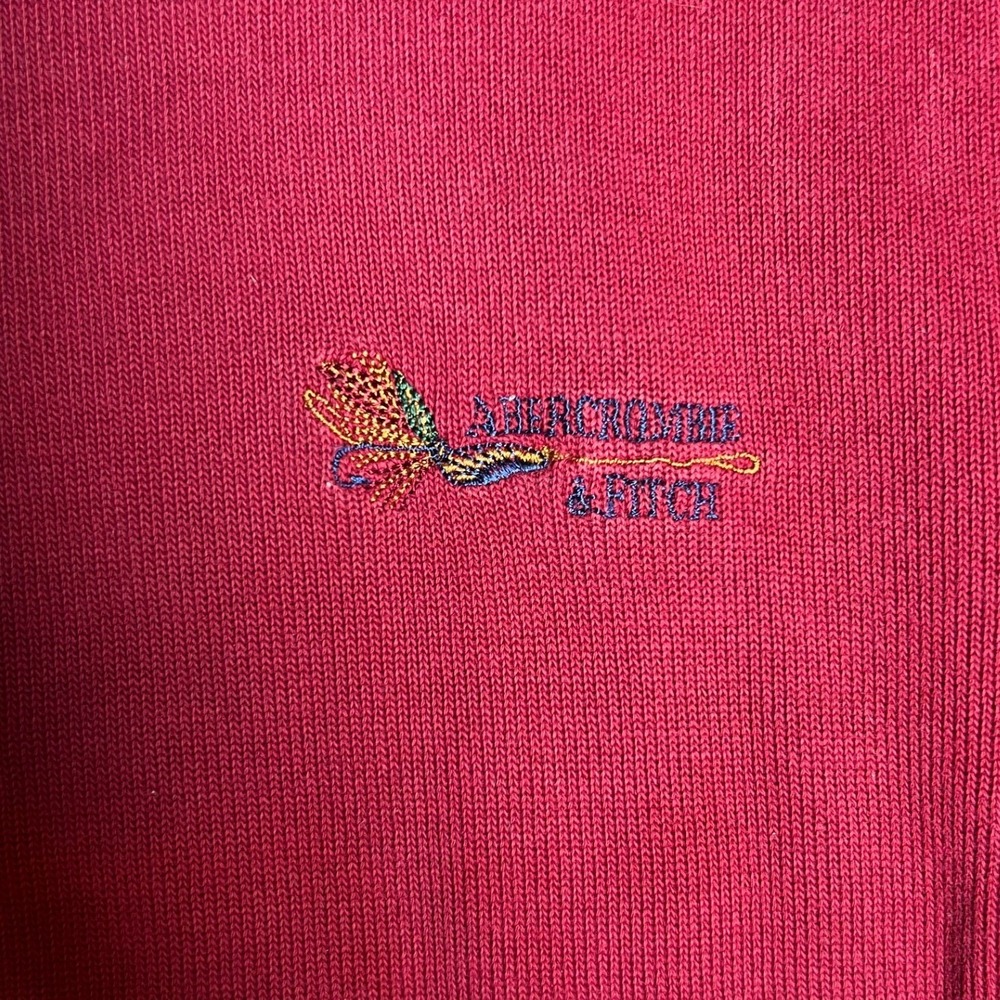 VTG Abercrombie‎ Fitch Country Red Embroidered Cotton Sweatshirt Crewneck L - Picture 2 of 7